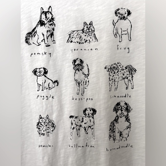 J.Crew -Collector Tee Dog Print White T-Shirt XL - Picture 3 of 8